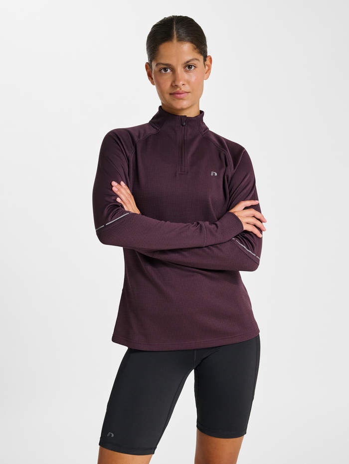 nwlPOWER HALF ZIP MIDLAYER W, PLUM PERFECT, model