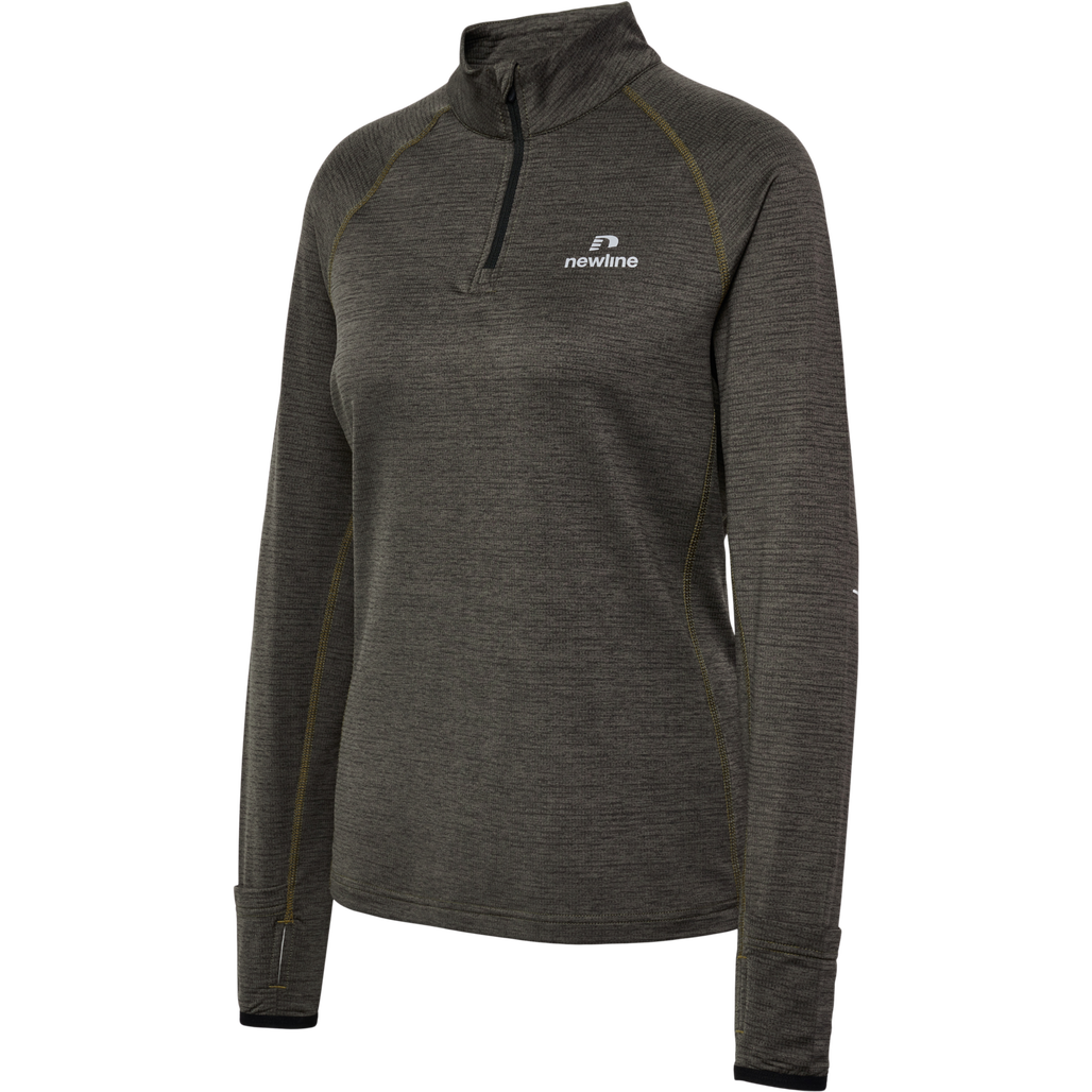 nwlPACE HALF ZIP WOMAN, BELUGA MELANGE, packshot