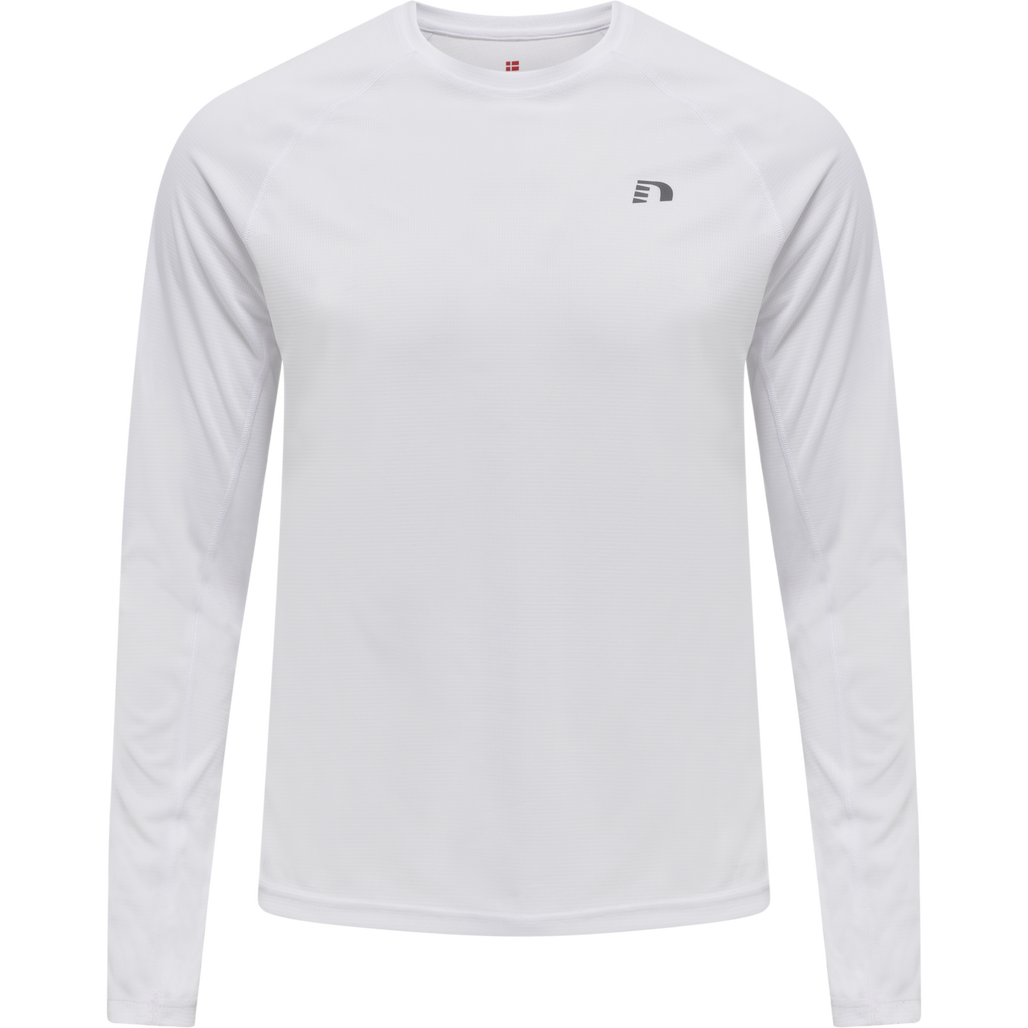 MEN CORE RUNNING T-SHIRT L/S, WHITE, packshot