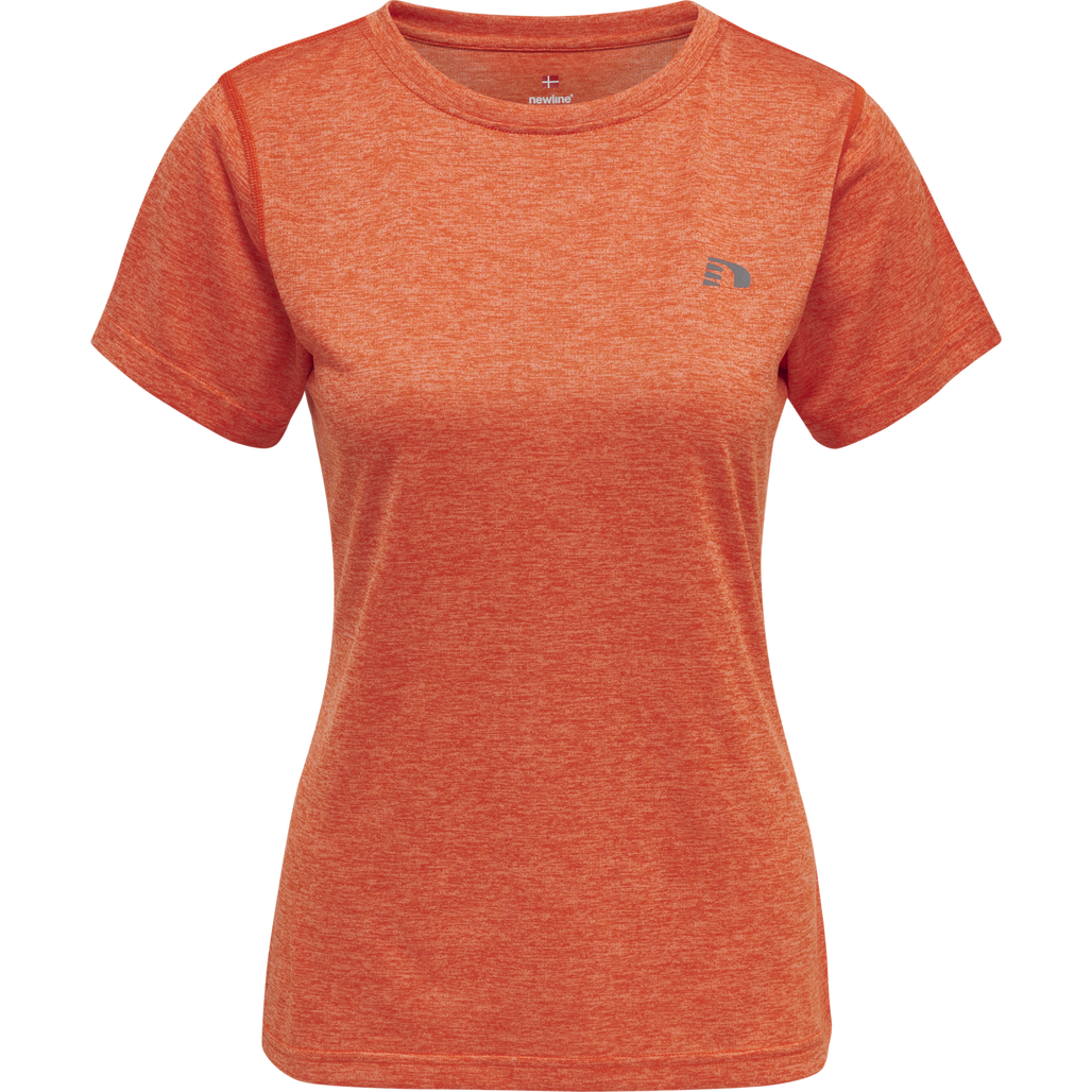 WOMEN STATEMENT T-SHIRT S/S, SPICY ORANGE MELANGE, packshot