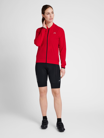 WOMENS CORE BIKE JACKET, TANGO RED, model