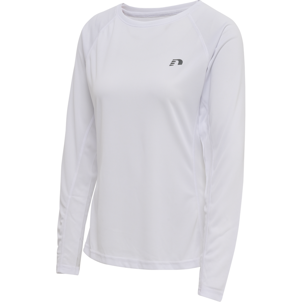 WOMEN CORE RUNNING T-SHIRT L/S, WHITE, packshot