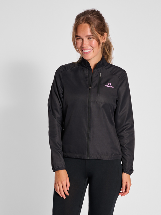 nwlSB RUNNING JACKET WO, BLACK, model