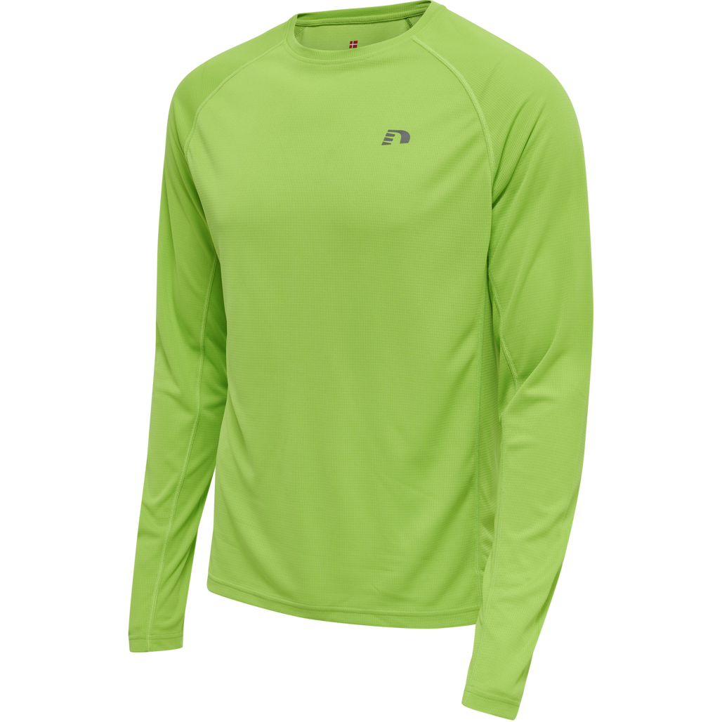 MEN CORE RUNNING T-SHIRT L/S, GREEN FLASH, packshot