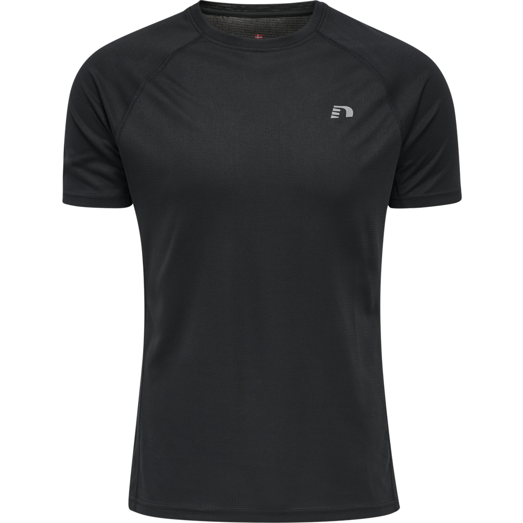 MEN CORE RUNNING T-SHIRT S/S, BLACK, packshot