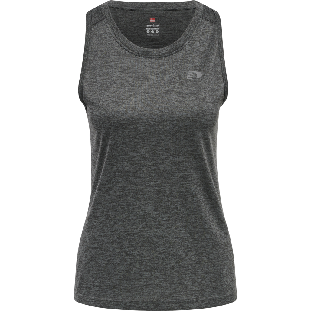 WOMEN RUNNING SINGLET, FORGED IRON MELANGE, packshot