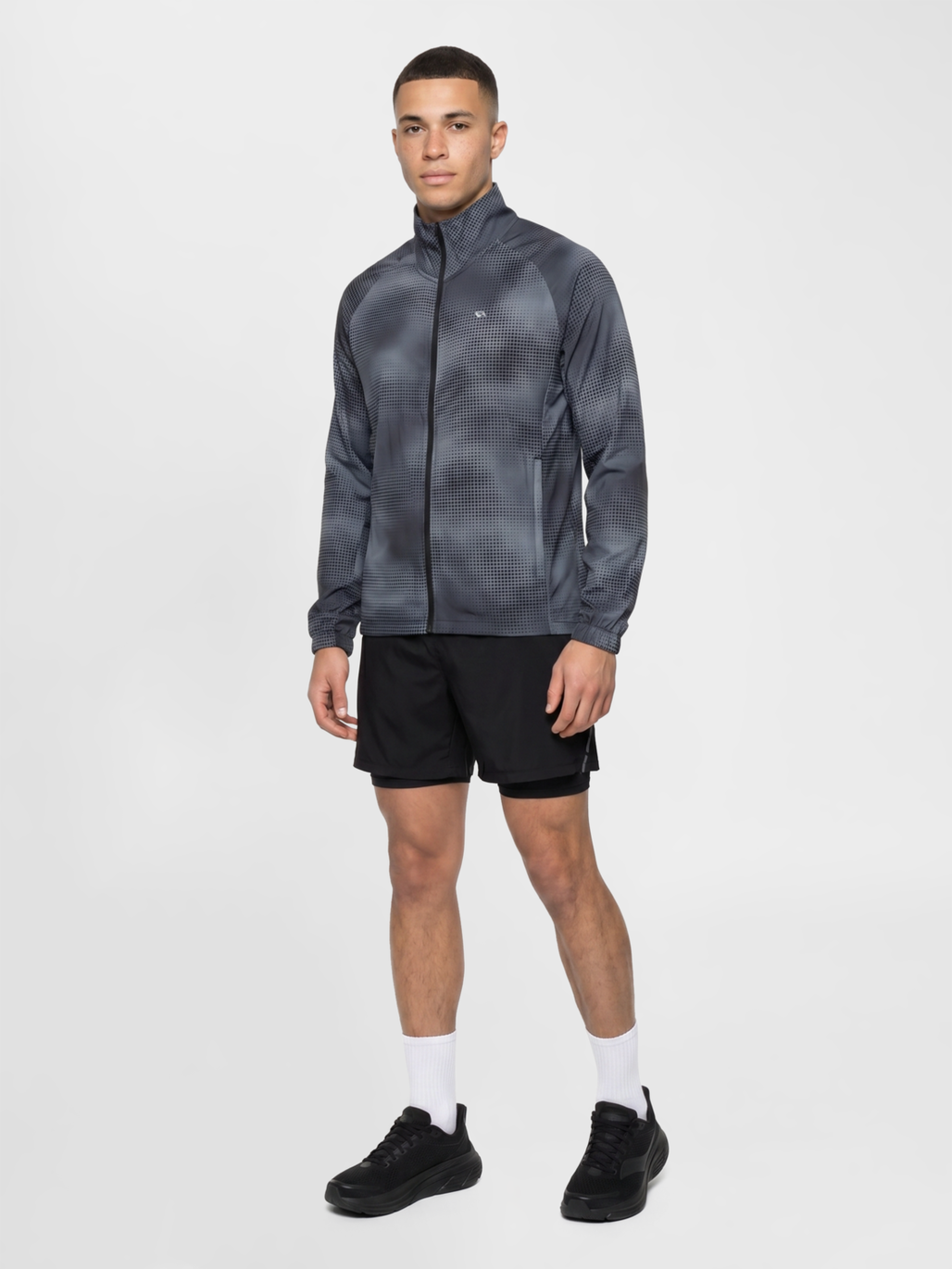 nwlULTRA AOP JACKET, BLACK, model