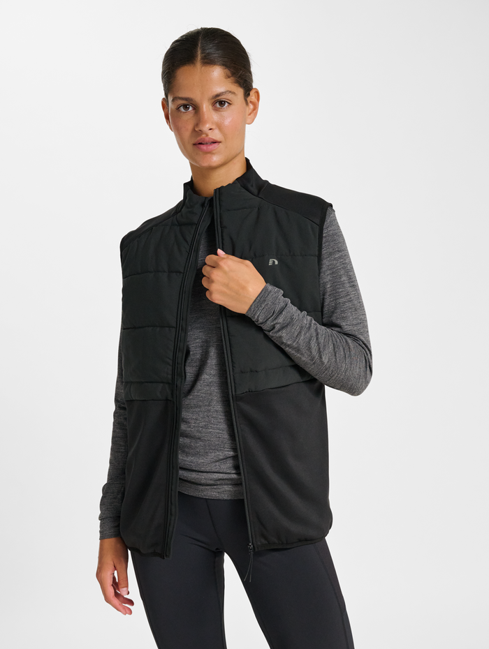 nwlQUILTED GILET, BLACK, model