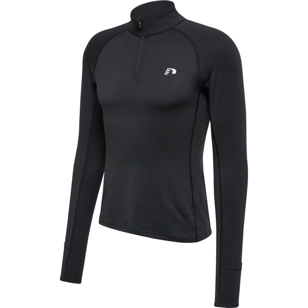 nwlLAKEWOOD 1/2 ZIP female, BLACK, packshot