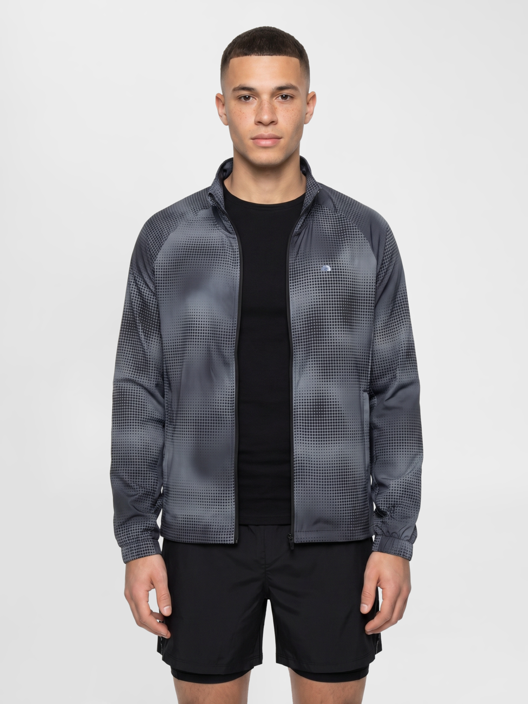 nwlULTRA AOP JACKET, BLACK, model