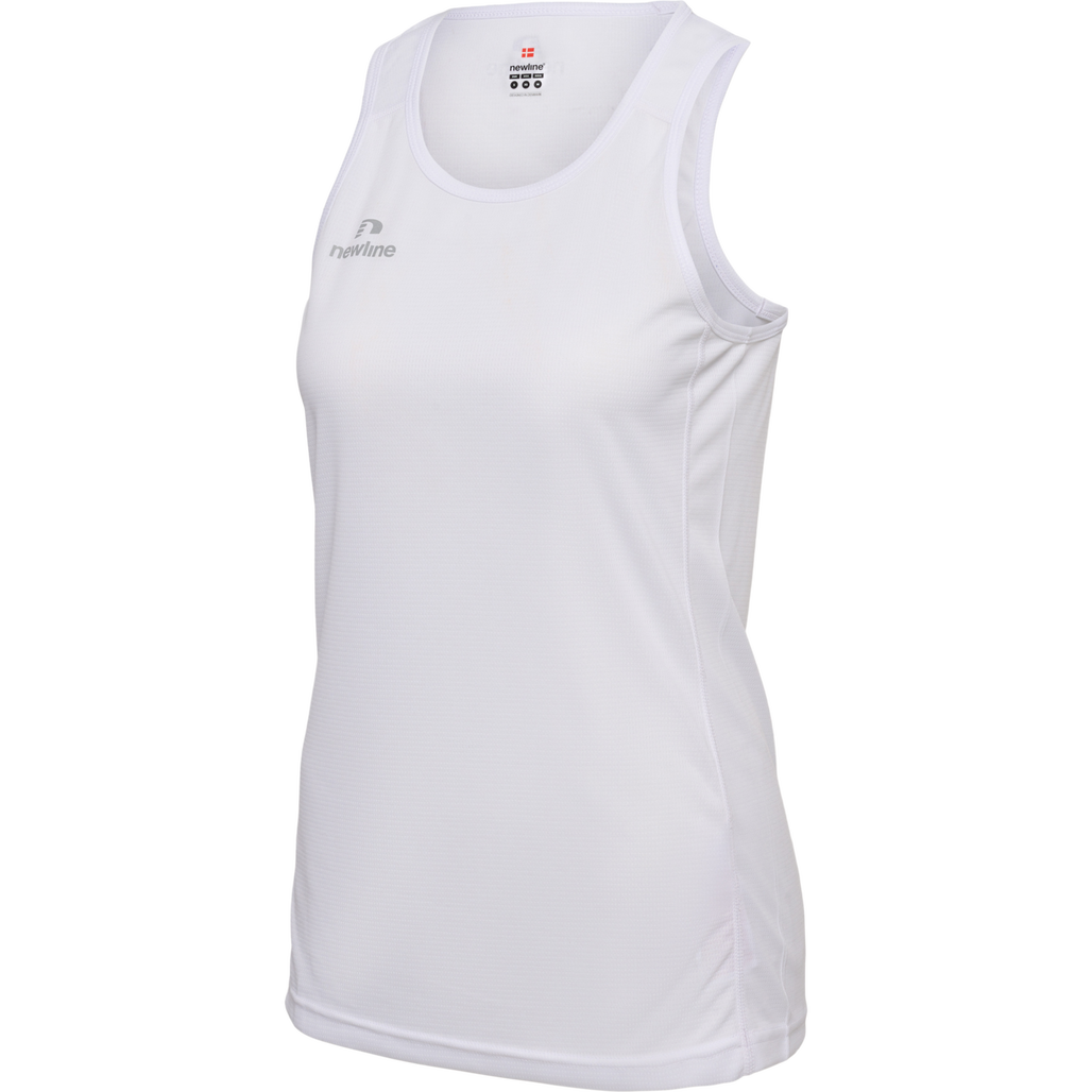 WOMEN'S ATHLETIC RUNNING SINGLET, WHITE, packshot