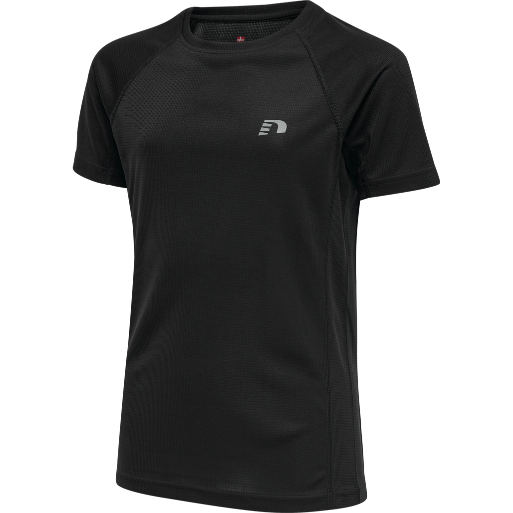KIDS CORE RUNNING T-SHIRT S/S, BLACK, packshot