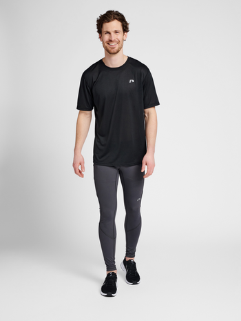 MEN STATEMENT T-SHIRT S/S, OYSTER MUSHROOM MELANGE, model