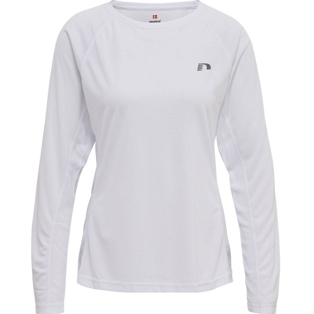 WOMEN CORE RUNNING T-SHIRT L/S, WHITE, packshot