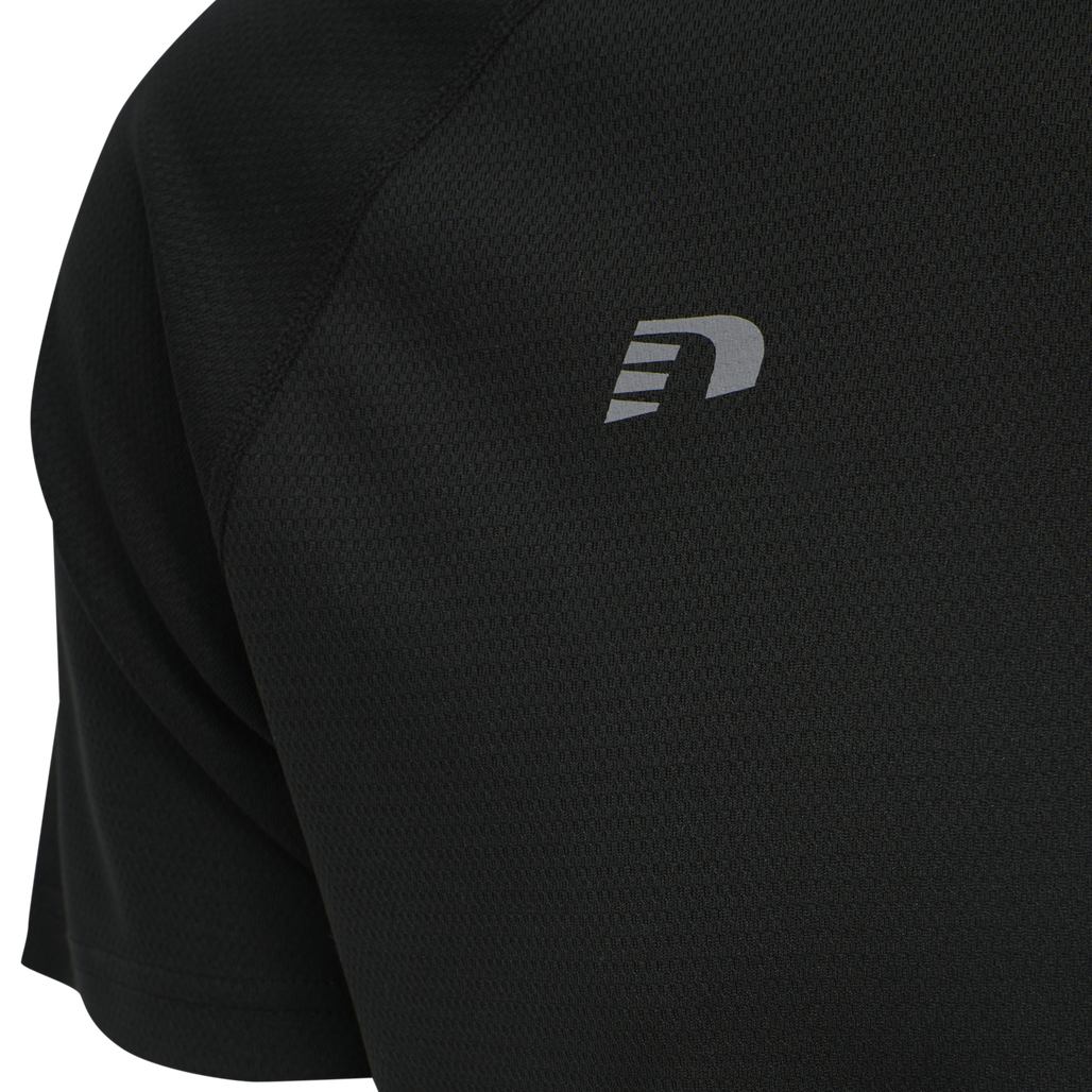 MEN CORE RUNNING T-SHIRT S/S, BLACK, packshot
