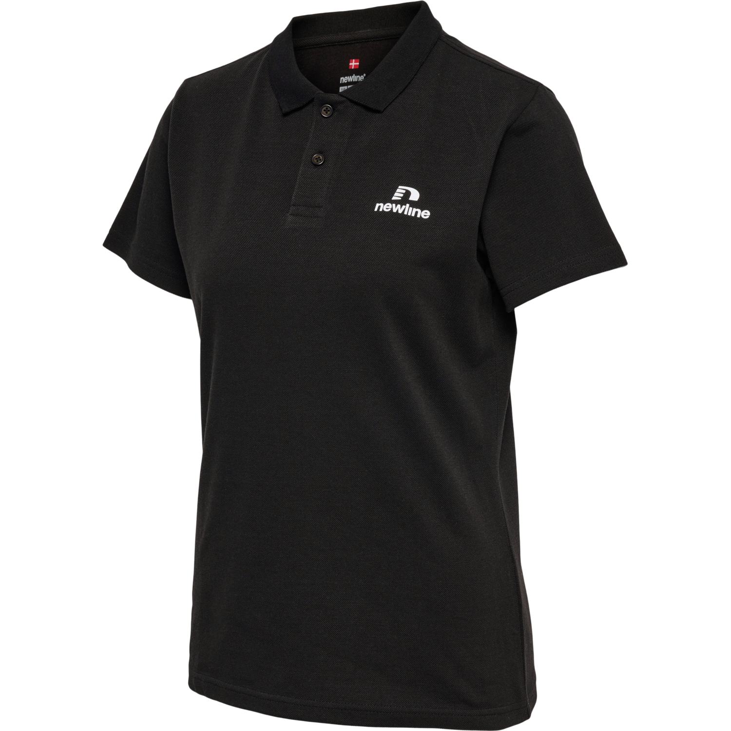 nwlLEA COTTON POLO WOMEN, BLACK, packshot