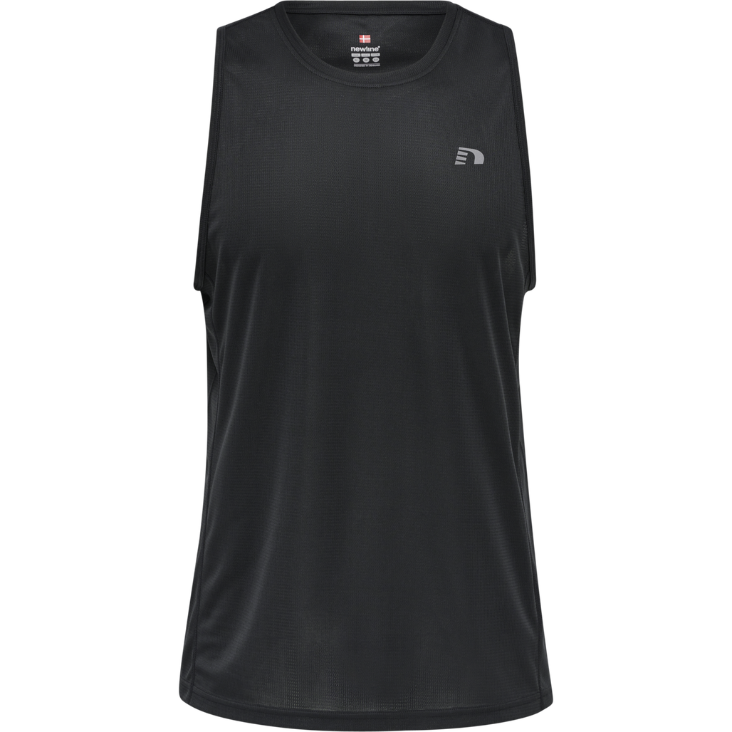 MEN CORE RUNNING SINGLET, BLACK, packshot