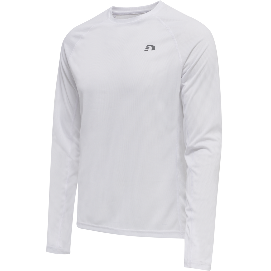 MEN CORE RUNNING T-SHIRT L/S, WHITE, packshot